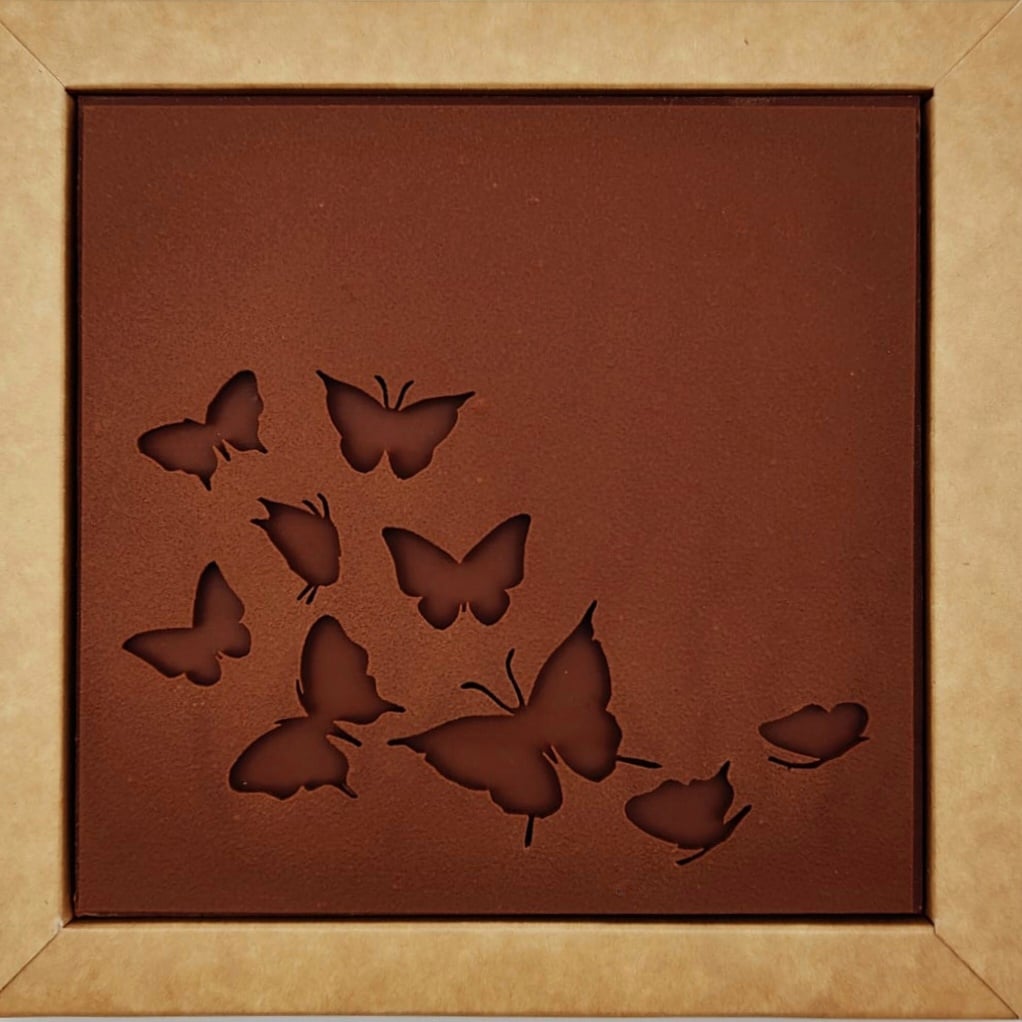 Tablette de chocolat personnalisée, ornée de papillons