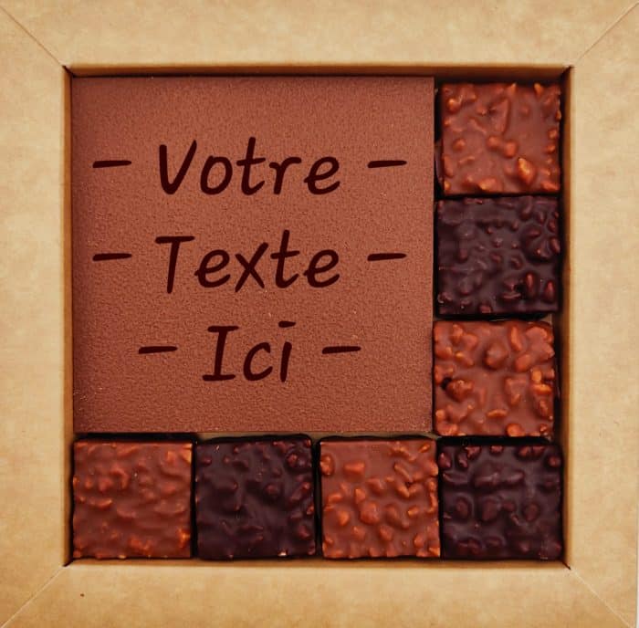 coffret chocolat texte libre